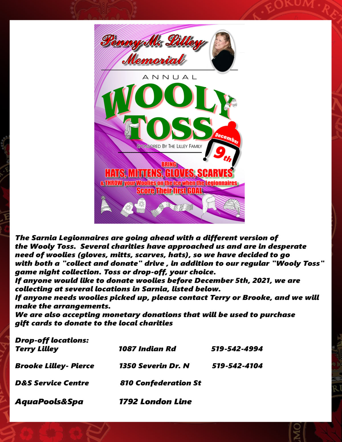 Annual Wooly Toss – December 9th
